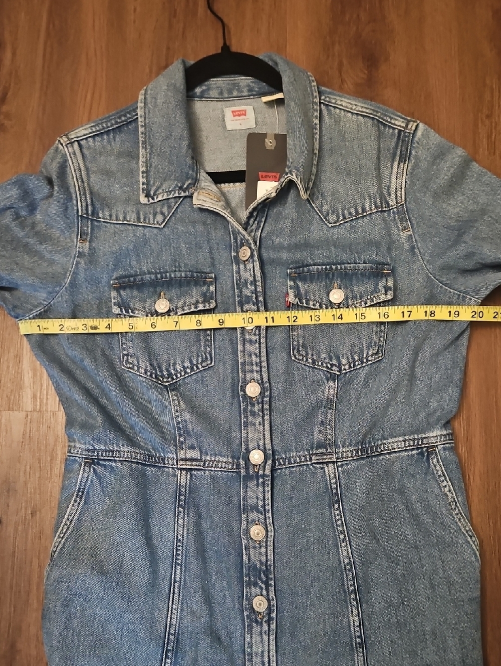 Levi's Light Blue Button-Front Denim Dress Size Large - Picture 6 of 8